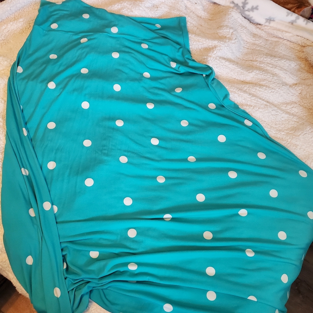 Lularoe Teal Polka Dot Skirt